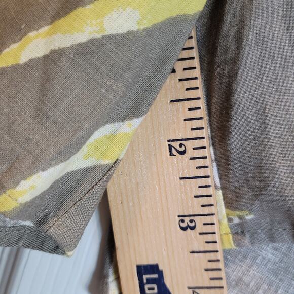 Patagonia Wrap Shorts Palms My Heart Sz XL Tan Hemp Tencel Tie Front Pockets - Picture 15 of 15